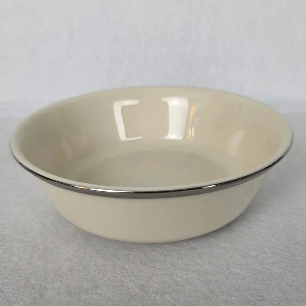 Lenox Solitaire Dimension Collection Cereal Bowl Cream Platinum Trim Made in USA